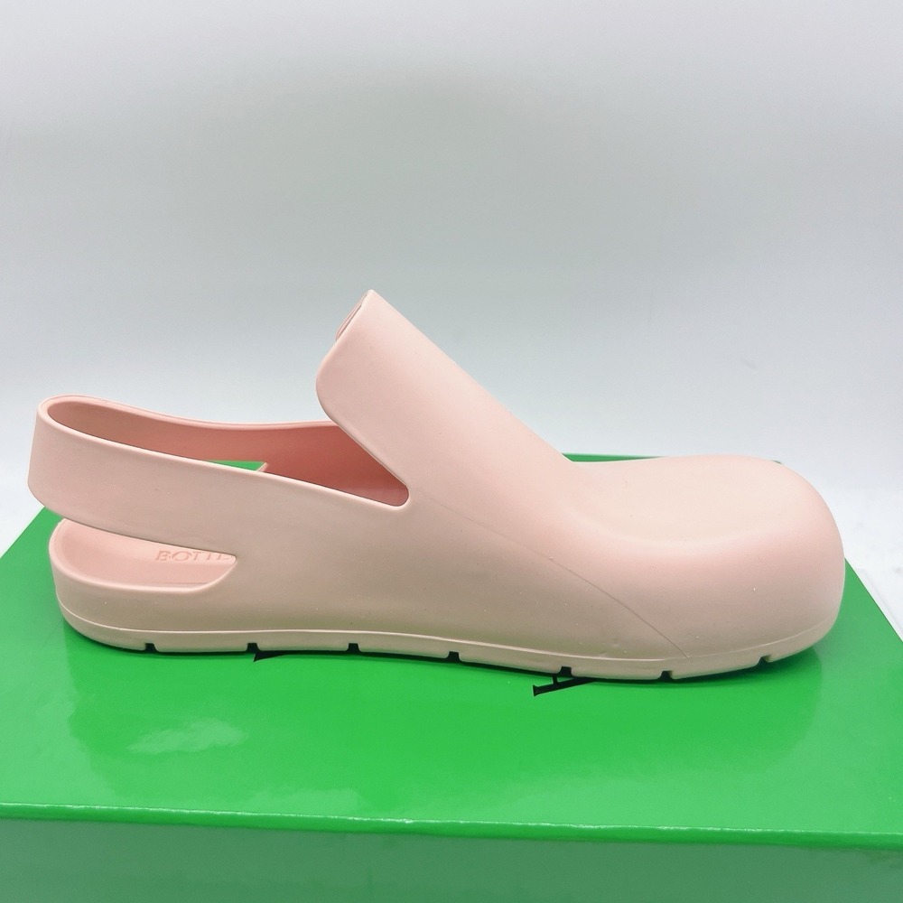 Bottega Veneta Puddle Sandals Peachy Pink Rubber Slingback Mule Clog Flats EU 38 - Picture 7 of 11